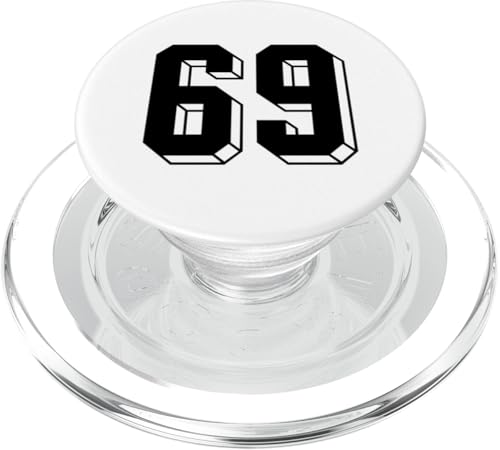 Nummer 69 Rückseite – Retro 80er 90er Jahre Team Trikot nummeriert PopSockets PopGrip für MagSafe von Retro Back Numbers Soccer Birthday Apparel Gifts