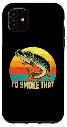 Hülle für iPhone 11 I'd Smoke That Funny BBQ Fish Retro Grillen Dad Fishing von Retro Barbecue Meat and Fishing Design for Dad