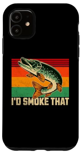 Hülle für iPhone 11 I'd Smoke That Funny BBQ Fish Retro Grillen Dad Fishing von Retro Barbecue Meat and Fishing Design for Dad