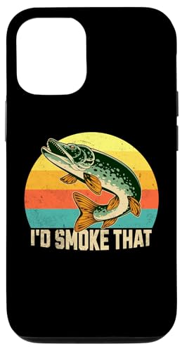 Hülle für iPhone 14 Pro I'd Smoke That Funny BBQ Fish Retro Grillen Dad Fishing von Retro Barbecue Meat and Fishing Design for Dad