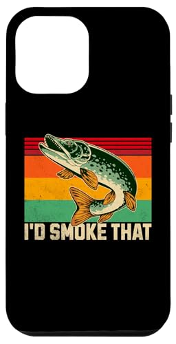 Hülle für iPhone 14 Pro Max I'd Smoke That Funny BBQ Fish Retro Grillen Dad Fishing von Retro Barbecue Meat and Fishing Design for Dad