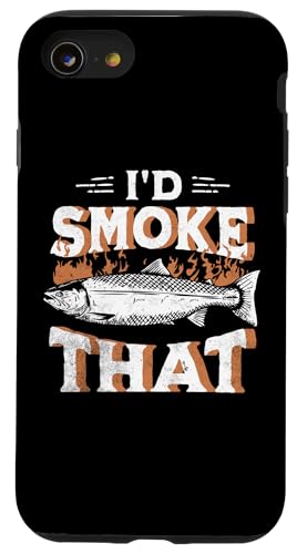 Hülle für iPhone SE (2020) / 7 / 8 I'd Smoke That Funny BBQ Fish Retro Grillen Dad Fishing von Retro Barbecue Meat and Fishing Design for Dad