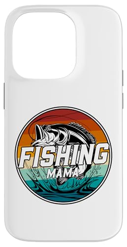 Hülle für iPhone 14 Pro Fishing Mama Liebhaber des Bassfischens im Retro-Look von Retro Bass Fishing Family