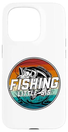 Hülle für iPhone 15 Pro Fishing Little Sis, Liebhaber des Bassfischens im Retro-Look von Retro Bass Fishing Family