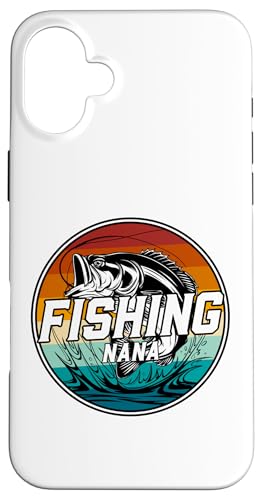 Hülle für iPhone 16 Plus Fishing Nana Liebhaber des Bassfischens im Retro-Look von Retro Bass Fishing Family