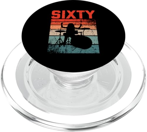 60 Jahre altes Shirt 60. Geburtstag Mann Schlagzeug Trommeln PopSockets PopGrip für MagSafe von Retro Birthday Boy Drummer Drums Drum Player Style