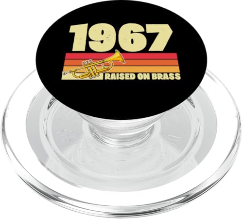 Auf Messing seit 1967 Trompeten-Themen-Geburtstagsparty PopSockets PopGrip für MagSafe von Retro Birthday Party Supplies for Trumpet Players