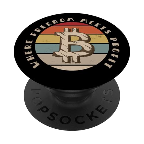 Wo Freiheit auf Profit trifft - Vintage Bitcoin Crypto Believer PopSockets mit austauschbarem PopGrip von Retro Bitcoin Apparel Gifts