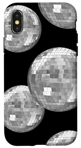 Hülle für iPhone X/XS Ästhetische 70er 80er Jahre Retro Lucky Discokugel Y2K von Retro Black And White Disco Ball