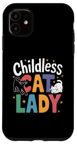 Hülle für iPhone 11 Kinderlose Katzendame - Lustige Katze Kätzchen Tierliebhaber von Retro Cat Apparel Gifts