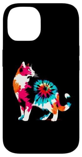 Hülle für iPhone 14 Calico Cat Tie Dye – Vintage Colorful Cat Kitten Lover von Retro Cat Apparel Gifts