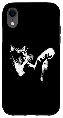 Hülle für iPhone XR Katzenpfote – lustige Katze vorsichtige Geste Kätzchenliebhaber von Retro Cat Apparel Gifts