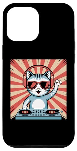 Hülle für iPhone 14 Pro Max Funny Vintage Cat DJ with Headphones and Sunglasses von Retro Cat DJ Disco Vibes