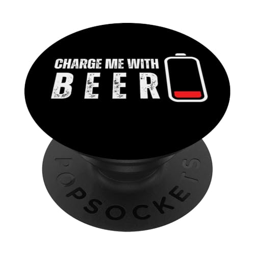 Charge Me With Beer - Lustiger Biertrinkliebhaber PopSockets Klebender PopGrip von Retro Charge Me With Apparel Gifts