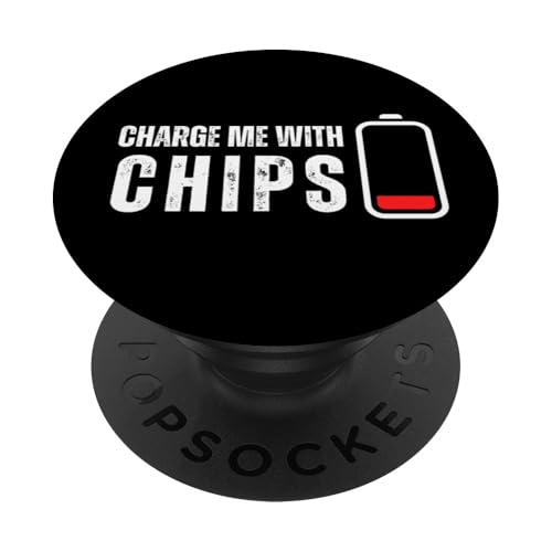 Charge Me With Chips - Lustige Snacks Chips Liebhaber PopSockets Klebender PopGrip von Retro Charge Me With Apparel Gifts