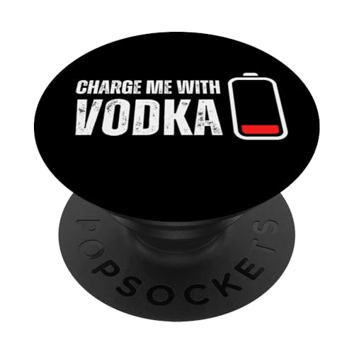 Charge Me With Vodka - Lustiger Vodka-Trinkliebhaber PopSockets Klebender PopGrip von Retro Charge Me With Apparel Gifts