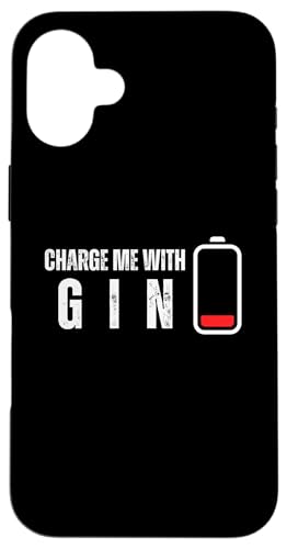 Hülle für iPhone 16 Plus Charge Me With Gin - Lustiger Gin-Trinkliebhaber von Retro Charge Me With Apparel Gifts