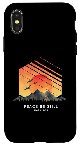 Hülle für iPhone X/XS Peace Be Still Mark 4:39 – Religiöser Bibelvers von Retro Christian Apparel Gifts