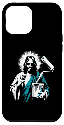 Hülle für iPhone 12 Pro Max Jesus Painter – lustiger christlicher religiöser Wandmaler von Retro Christian Apparel Jesus Merch Gifts