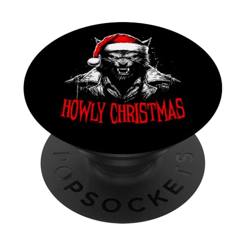 Howly Christmas - Creepy Vintage Werwolf Xmas Lover PopSockets Klebender PopGrip von Retro Christmas Apparel Gifts