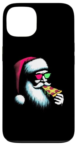 Hülle für iPhone 13 Weihnachtsmann isst Pizza – Vintage Pizza Xmas Lover von Retro Christmas Apparel Gifts