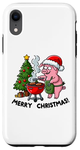 Hülle für iPhone XR Schwein Merry Christmas – Vintage Cute Pig Xmas Lover von Retro Christmas Apparel Gifts