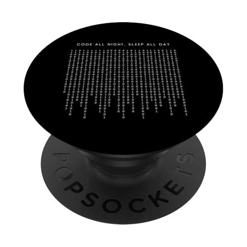 Code All Night Sleep All Day - Lustiger minimalistischer Programmierer PopSockets mit austauschbarem PopGrip von Retro Coding Programming Apparel Gifts