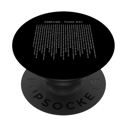 Compiling Please Wait - Lustiger minimalistischer Programmierer PopSockets mit austauschbarem PopGrip von Retro Coding Programming Apparel Gifts