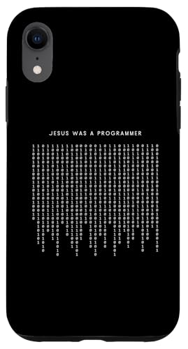 Hülle für iPhone XR Jesus Was A Programmer - Lustiger minimalistischer Programmierer von Retro Coding Programming Apparel Gifts