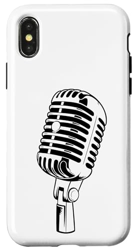 Hülle für iPhone X/XS Oldschool Microphone Music Singer Radio Speaker von Retro Deejay Lover