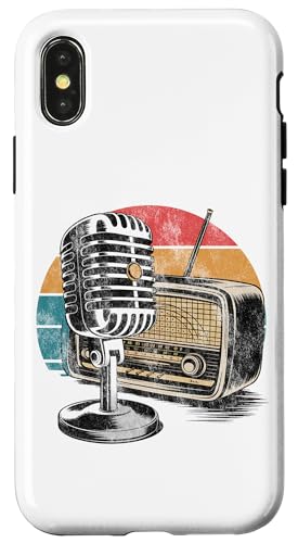 Hülle für iPhone X/XS Oldschool Radio Microphone Music Singer Speaker von Retro Deejay Lover