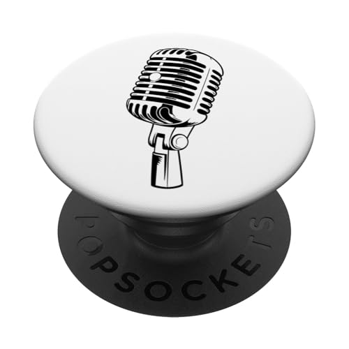 Oldschool Microphone Music Singer Radio Speaker PopSockets Klebender PopGrip von Retro Deejay Lover