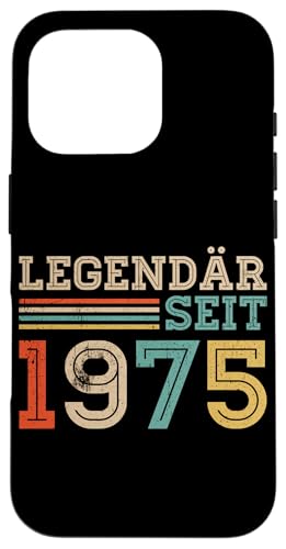 Hülle für iPhone 16 Pro Legendär Seit 1975 Retro Mann Frau Deko 50. Geburtstagsshirt von Retro Deko Jahrgang Geburtstage Geschenkideen