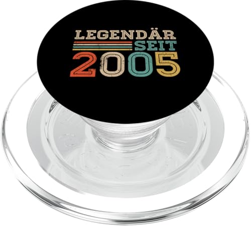 Legendär Seit 2005 Retro Mann Frau Deko 20. Geburtstagsshirt PopSockets PopGrip für MagSafe von Retro Deko Jahrgang Geburtstage Geschenkideen