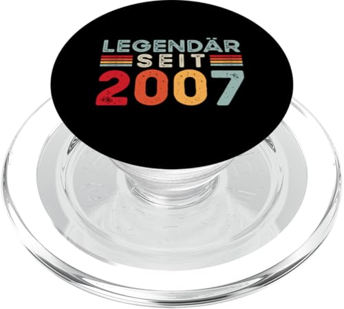 Legendär Seit 2007 Retro Mann Frau Deko 18. Geburtstagsshirt PopSockets PopGrip für MagSafe von Retro Deko Jahrgang Geburtstage Geschenkideen