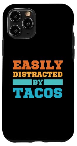 Hülle für iPhone 11 Pro Leicht abgelenkt von Tacos, lustiger mexikanischer Essensliebhaber von Retro Easily Distracted By Apparel Gifts