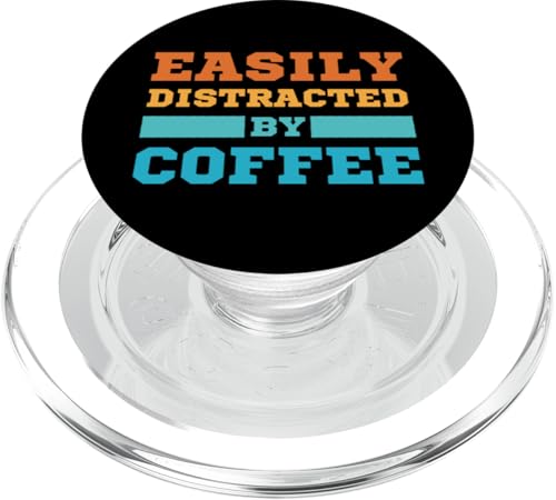 Leicht abgelenkt durch Kaffee lustig PopSockets PopGrip für MagSafe von Retro Easily Distracted By Apparel Gifts