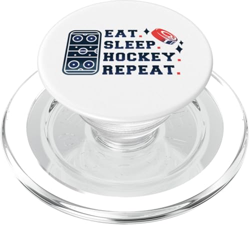 Eat Sleep Hockey Repeat - Lustiger Eishockey-Spieler-Liebhaber PopSockets PopGrip für MagSafe von Retro Eat Sleep Repeat Gifts