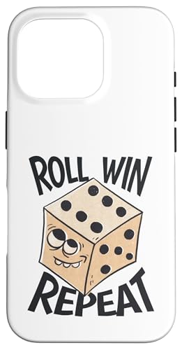 Eat Sleep Roll Win Repeat - Lustige Spielwürfel Casino Liebhaber Hülle für iPhone 16 Pro von Retro Eat Sleep Repeat Gifts