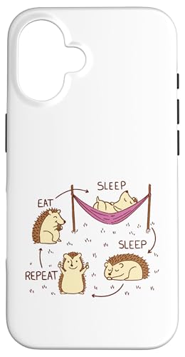 Eat Sleep Sleep Repeat – Lustiger Igel-Liebhaber Hülle für iPhone 16 von Retro Eat Sleep Repeat Gifts