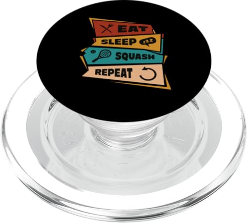 Eat Sleep Squash Repeat - Lustiger Squash-Tennisspieler-Liebhaber PopSockets PopGrip für MagSafe von Retro Eat Sleep Repeat Gifts