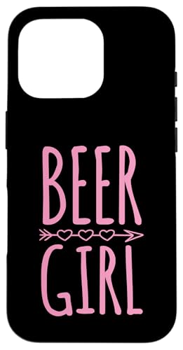 Hülle für iPhone 16 Pro Biermädchen mit böhmischem Stil Herz Pfeil Grafik von Retro Essential Hoppy Hour Beer Dad Taproom Merch