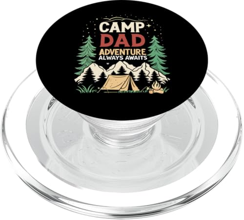 Camp Dad - Adventure Always Awaits - Retro Father's Day PopSockets PopGrip für MagSafe von Retro Father’s Day Camping for Outdoorsy Dads