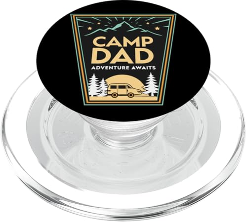 Outdoor Dad - Adventure Awaits Father's Daddy Camping PopSockets PopGrip für MagSafe von Retro Father’s Day Camping for Outdoorsy Dads