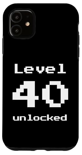 Hülle für iPhone 11 Level 40 Unlocked - Lustiges Pixel-Videospiel 40. Geburtstag von Retro Gaming Birthday Apparel Gifts