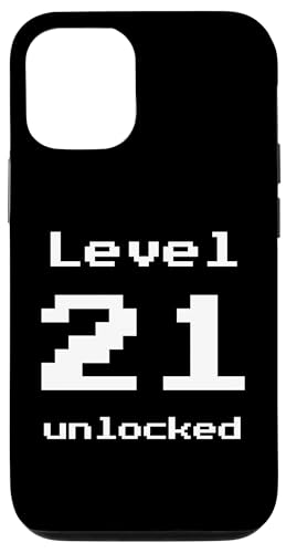 Hülle für iPhone 12/12 Pro Level 21 Unlocked - Lustiges Pixel-Videospiel 21. Geburtstag von Retro Gaming Birthday Apparel Gifts