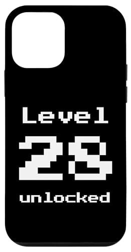 Hülle für iPhone 12 mini Level 28 Unlocked - Lustiges Pixel-Videospiel 28. Geburtstag von Retro Gaming Birthday Apparel Gifts