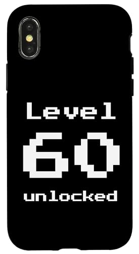 Hülle für iPhone X/XS Level 60 Unlocked - Lustiges Pixel-Videospiel 60. Geburtstag von Retro Gaming Birthday Apparel Gifts