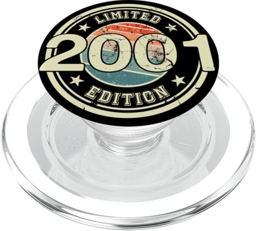 Retro Jahrgang 2001 Limited Edition 24 Jahre 24. Geburtstag PopSockets PopGrip für MagSafe von Retro Geburtstagsgeschenk für Erwachsene & Kinder