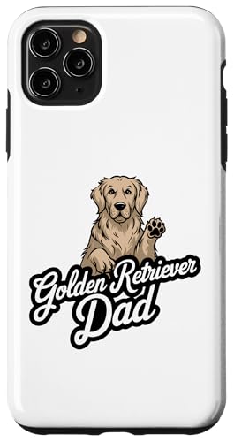 Hülle für iPhone 11 Pro Max Vintage Golden Retriever Papa Herrchen Hund Dad von Retro Golden Retriever Papa Daddy Dad Herren